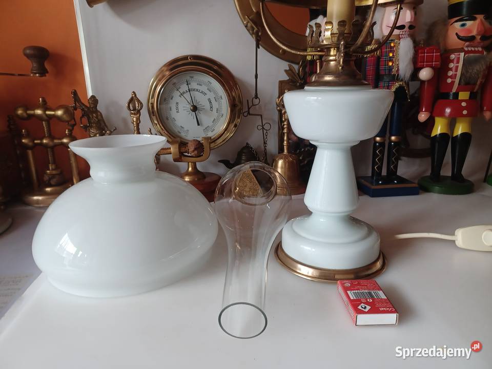 Lampa stołowa Mosiądz szkło Poznań