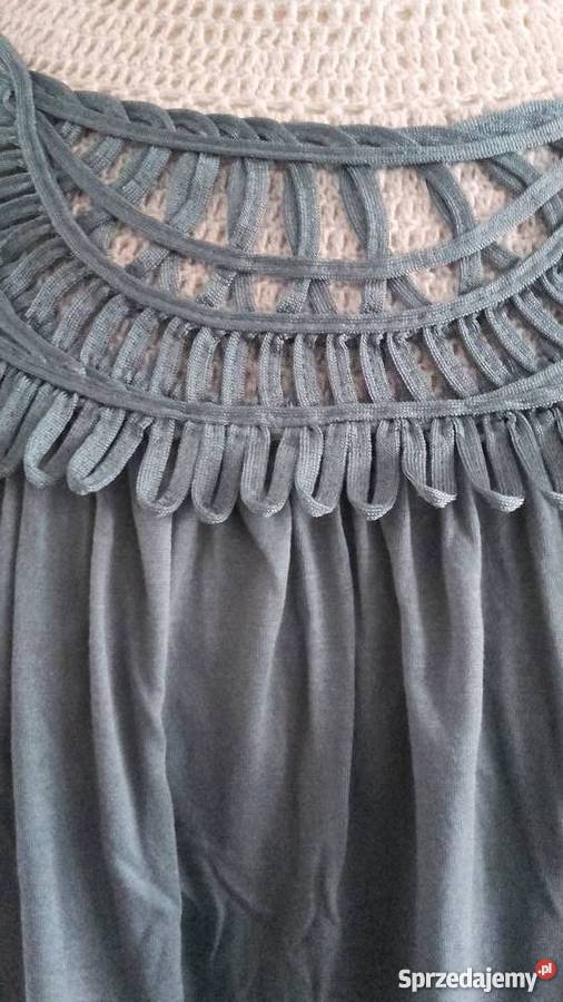 BAWEŁNIANY TOP Z KORONKOWĄ KRYZĄ r 40 Topy i koszulki