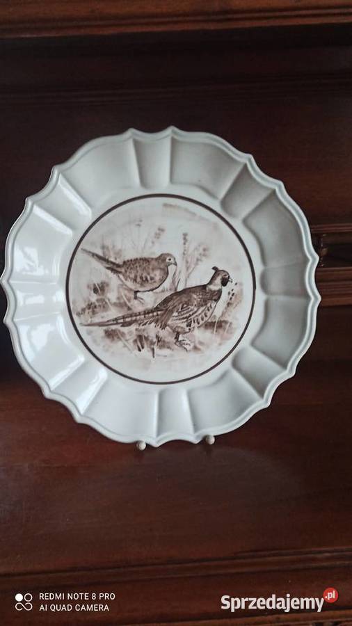 Patera Kuropatwy Z dedykacją Z tyłu patery Gruba Gdańsk