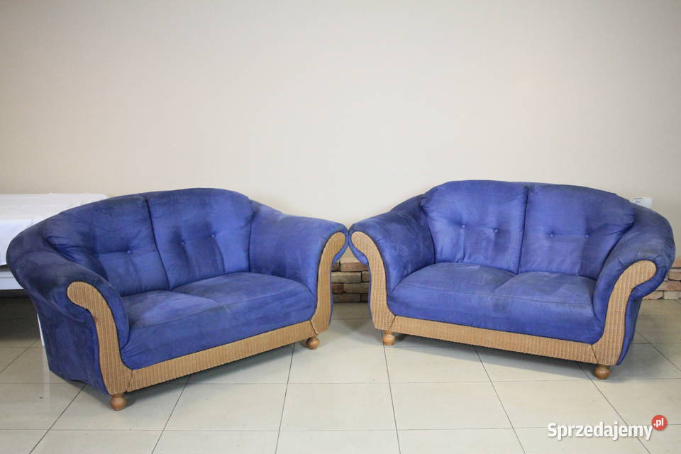 Piękny komplet materiał niebieski welur Pszczyna