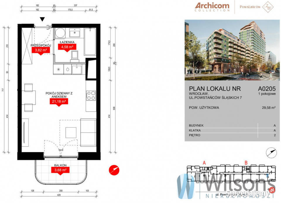 Do sprzedaży mieszkanie Wrocław 2958m2 1 pokój dolnośląskie