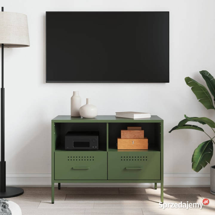 Szafka pod telewizor oliwkowa 68x39x505 stalowa
