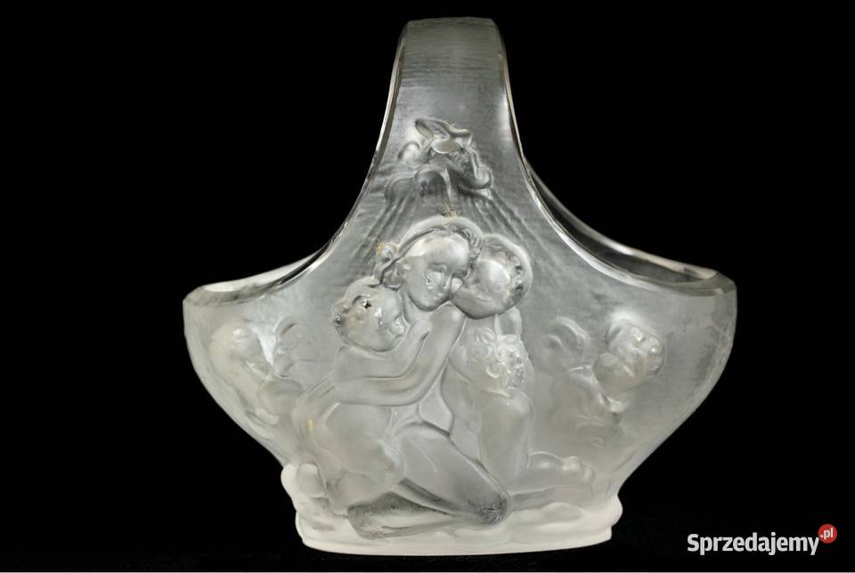 Szklany koszyk proj C Schlevoghta Ingrid lata 30 Warszawa