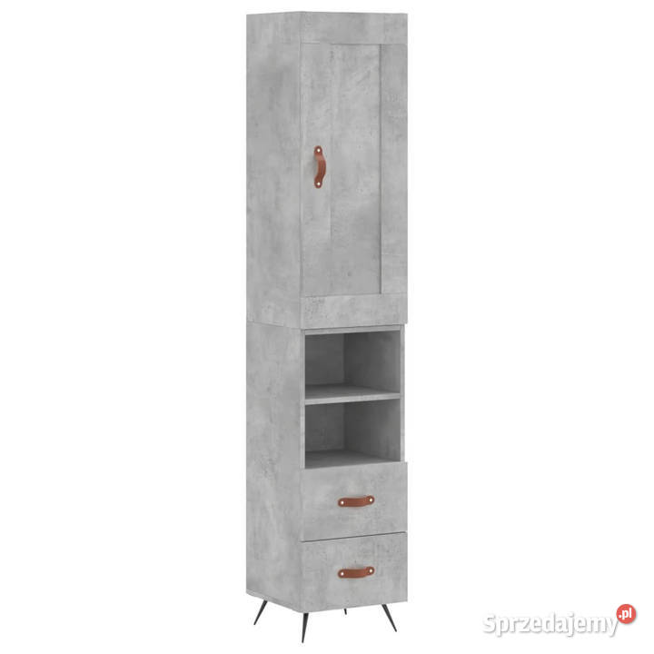 Wysoka szafka szarość betonu 345x34x180 Warszawa sprzedam