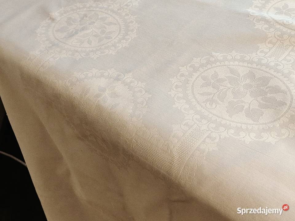 Obrus biały bawełna PRL