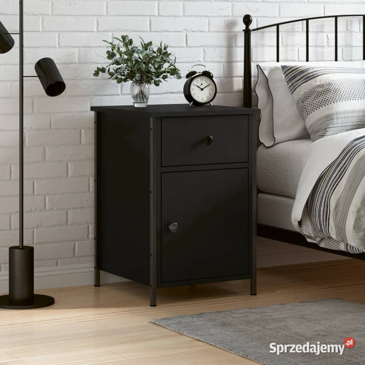 Szafka nocna czarna 40x42x60 materiał Nocne Warszawa