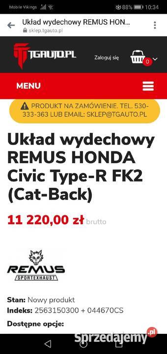 Remus honda Civic Garwolin sprzedam