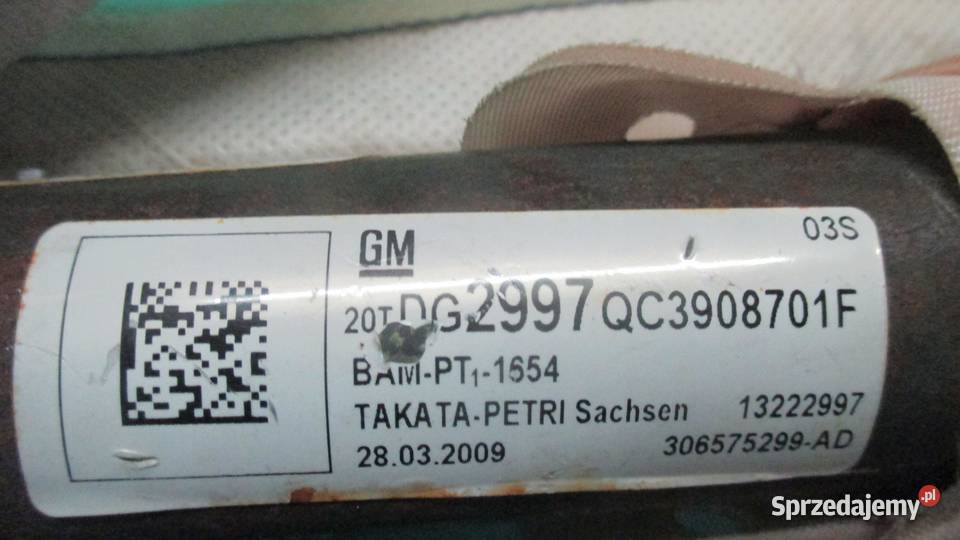 OPEL INSIGNIA A 18 B 09r AIRBAG kurtyna prawa osobowe