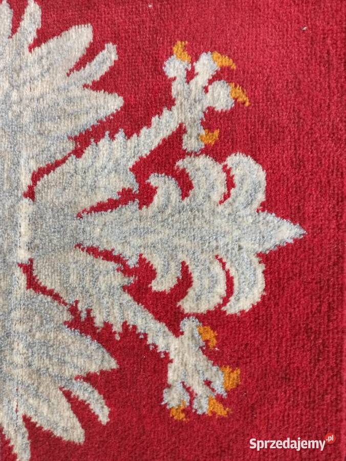Kilim Orzeł Godło INTERIOL stary PRL 1955 Antyki Ostrów Wielkopolski
