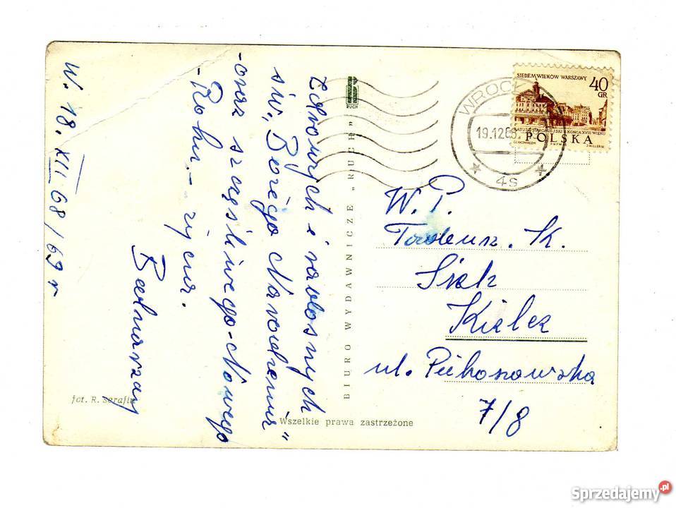 POCZÓWKA ŚWIĄTECZNA ŚWIĘTA CZARNO BIAŁA Pocztówki i karty telefoniczne