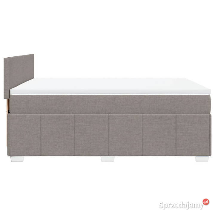Łóżko kontynentalne z materacem taupe tkanina 100cm Warszawa