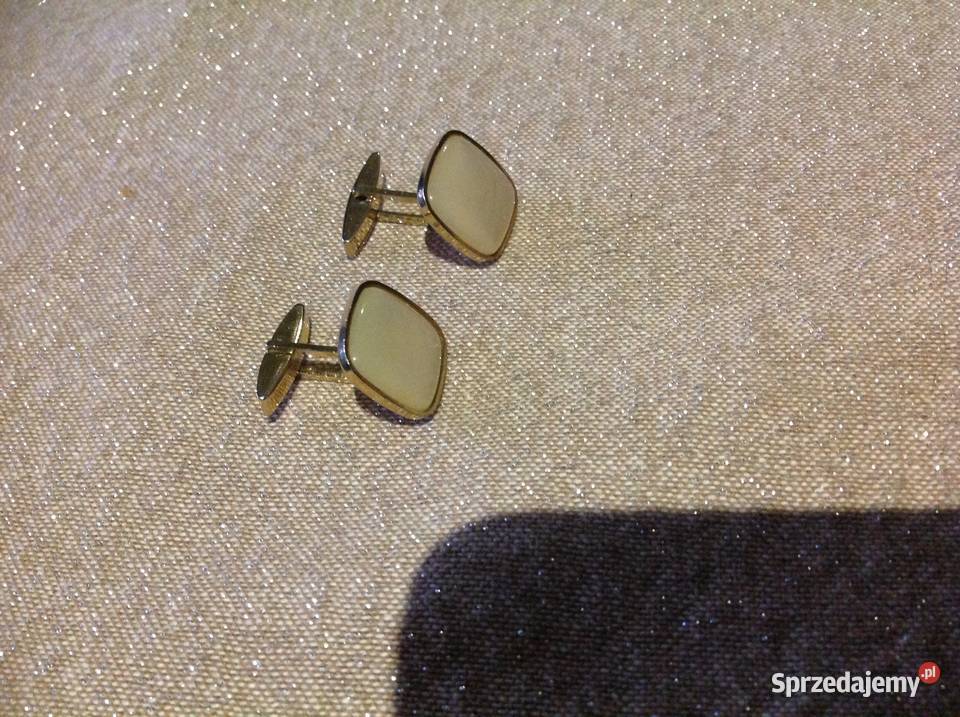 Złote Spinki do Mankietów Vintage Pozostałe Nowa Sól sprzedam