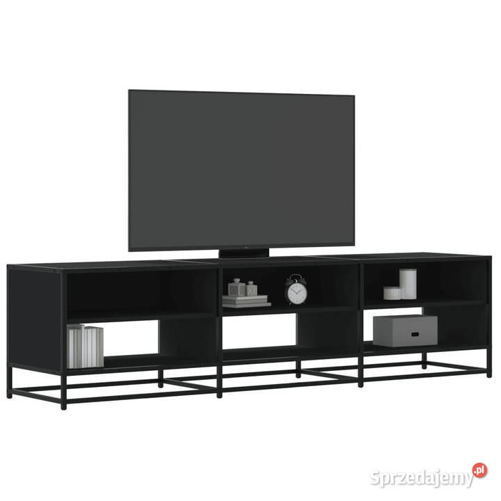 Szafka pod TV czarna 180x40x46 materiał Warszawa