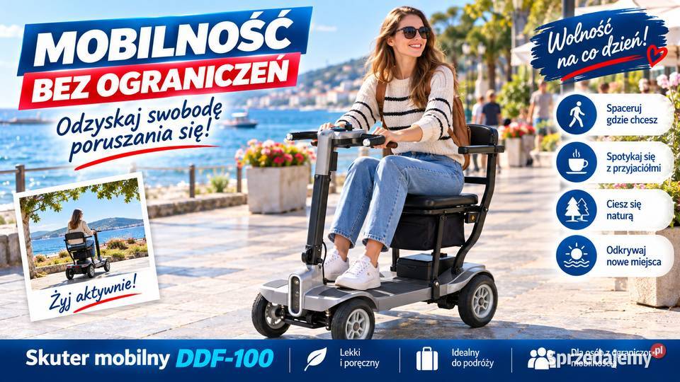 Skuter seniorów lekki składany nowoczesny