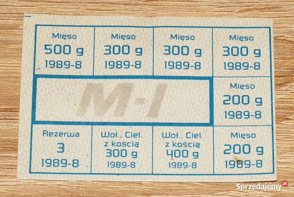 Kartka żywnościowa MI 19898 kartki na mięso Gliwice