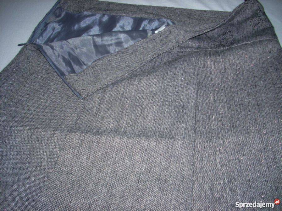 SPÓDNICA szara plisy złota nić j NOWA 34 36 XS S Nowy Sącz