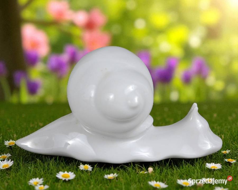 Ślimak biała porcelana Hollohaza Węgry lata 70te Porcelana i szkło Bronisze