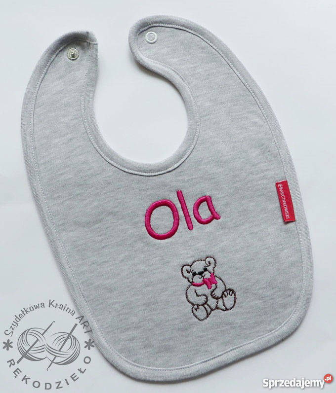 Śliniak z HAFTEM imieniem dziecka PREZENT na Rozmiar 0