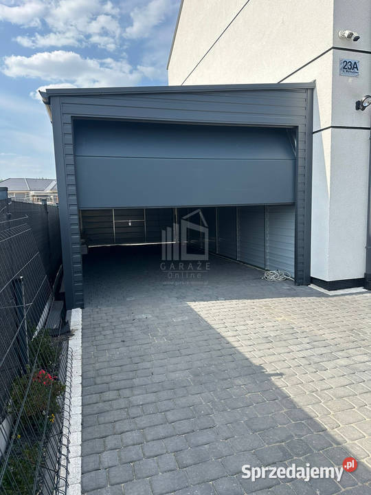 Garaż Blaszany 4x6m Brama Segmentowa Antracyt samodzielny Lubin
