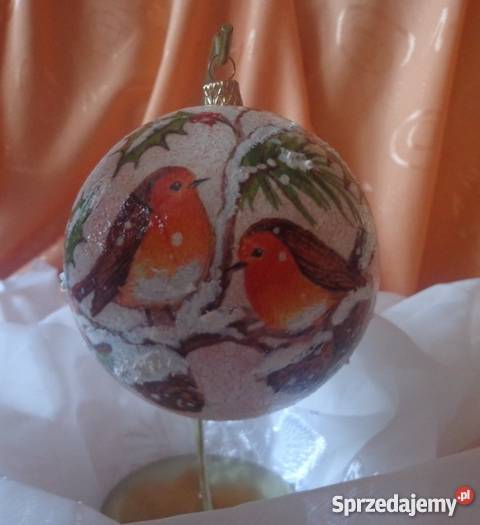 Bombki świąteczne decoupage różne rodzaje RĘKODZ wielokolorowy Krajno-Parcele
