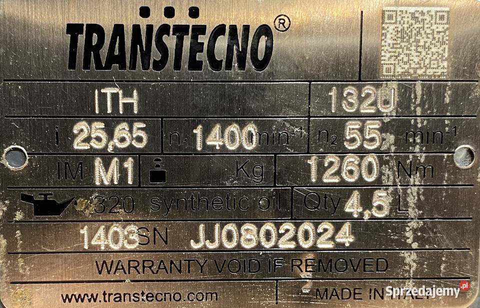 motoreduktor przekładnia 75kW 56obr Pozostałe Pigża