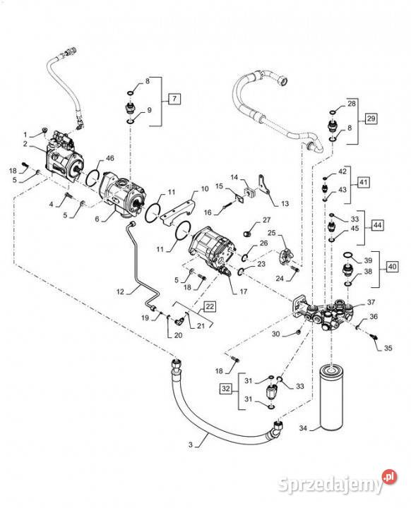 Holland T6090 Regen pompa hydraul 84347575R Pozostałe wielkopolskie