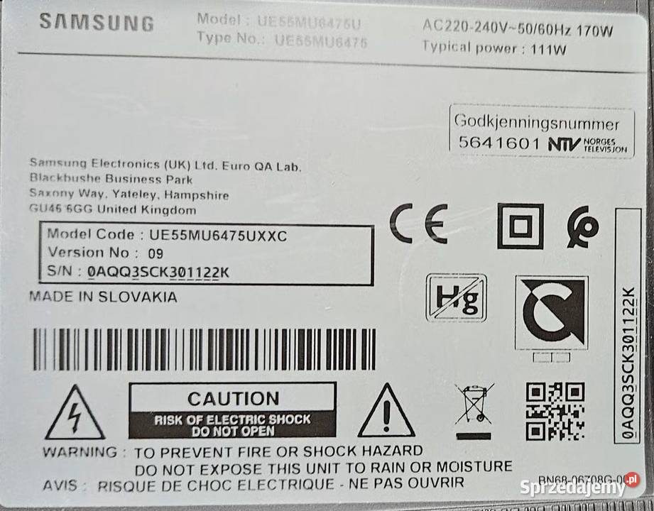 Samsung Smart TV 55 Wągrowiec