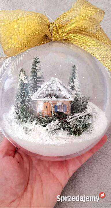 Bombka przestrzenna z zimowym krajobrazem Łęczyca