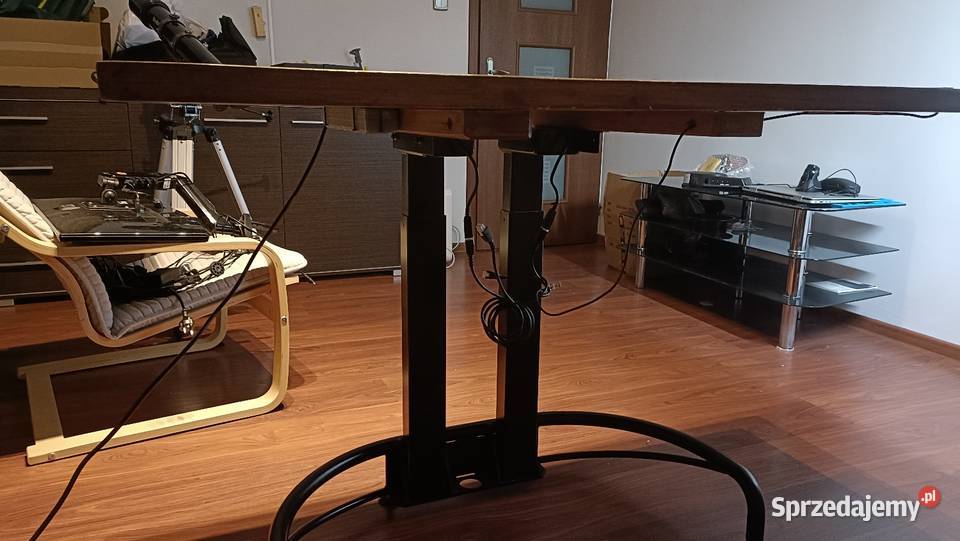 Biurko elektryczneregulowane drewniany blat pomorskie Gdynia sprzedam