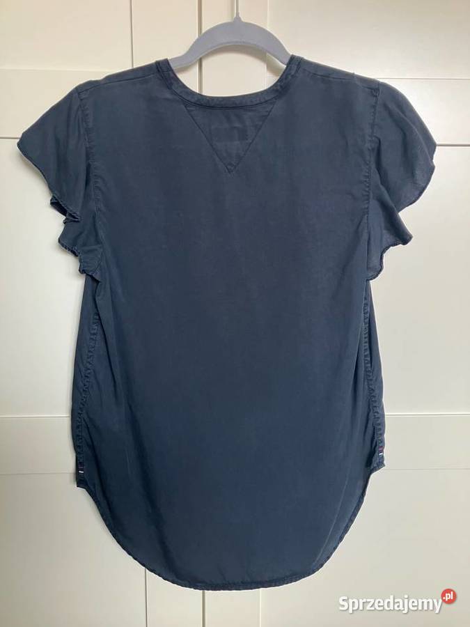 Nowa bluzka Tommy Hilfiger lyocell granatowa XS Nisko
