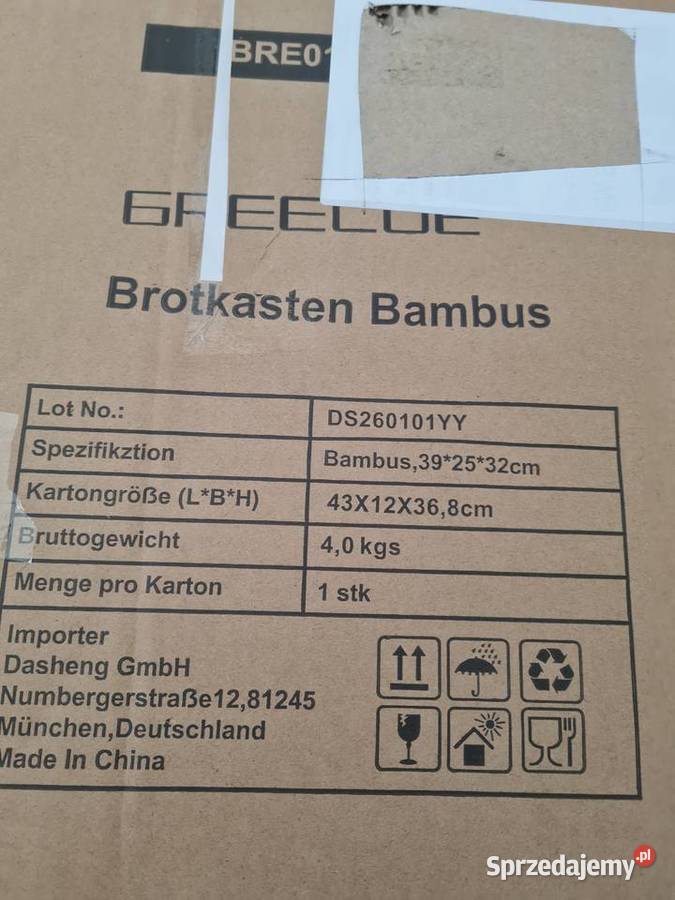 Chlebak bambusowy nowy Brzostek