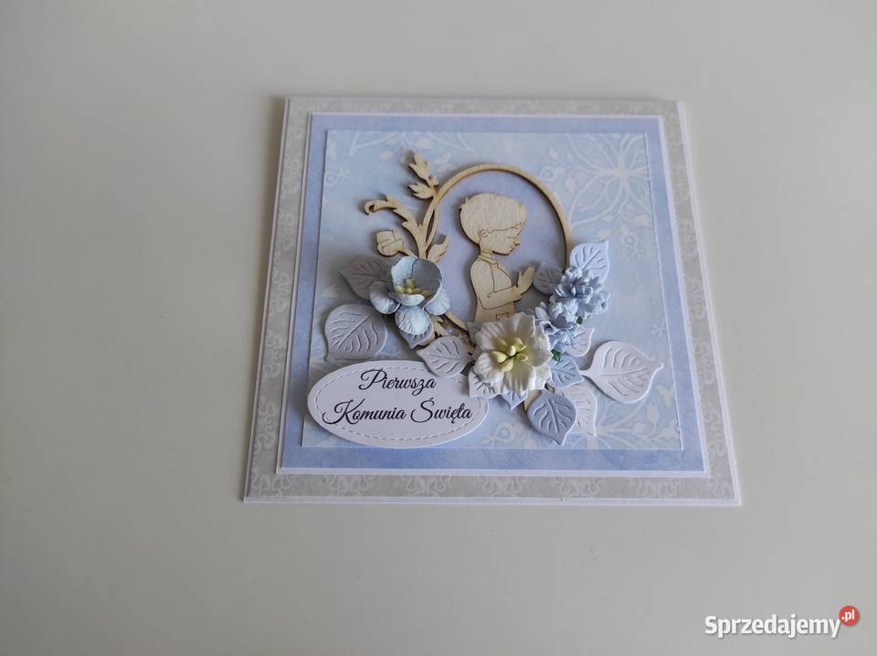 Kartka ręcznie robiona na Komunię Świętą z Łódź