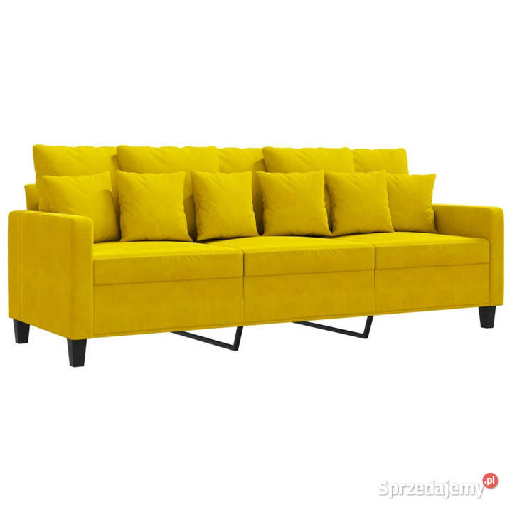 Sofa 3osobowa żółty 180 tapicerowana aksamitem mazowieckie Warszawa