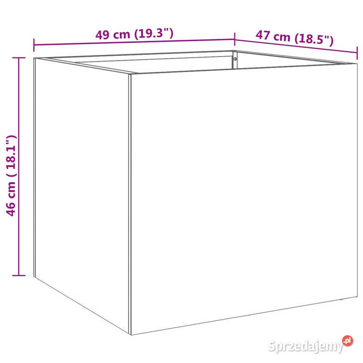 Donica srebrna 49x47x46 stal nierdzewna WM841567 mazowieckie Warszawa
