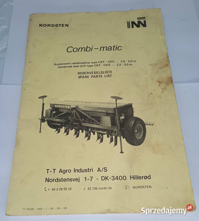 Katalog części siewnia Nordsten CombiMatic Lublin