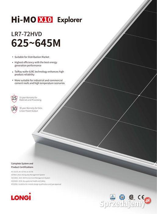 Longi LR772HVD 655W BC 144 halfcell bifacial
