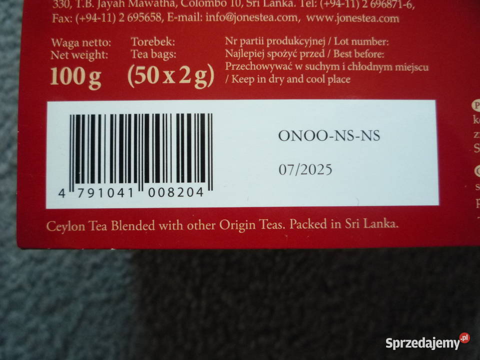 Jones Classic herbata czarna ekspresowa 100g 50 Czarna