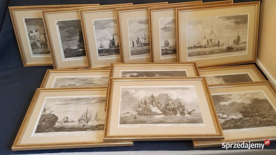 12 sztuk grafiki autor John Cleveley z roku 1770 Piła