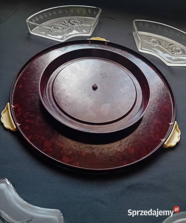 Kabaret art deco do przystawek z obrotową Porcelana i szkło Antyki, Sztuka, Kolekcje