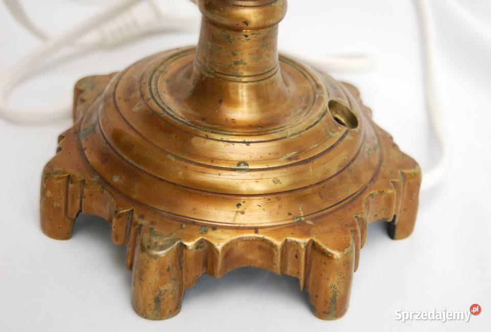 Stara lampa mosiężna stojąca nocna mosiądz Dom i Ogród lubelskie Lublin