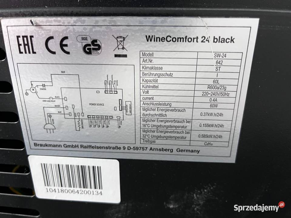 Chłodziarka do wina Caso WineComfort 24 Warszawa sprzedam