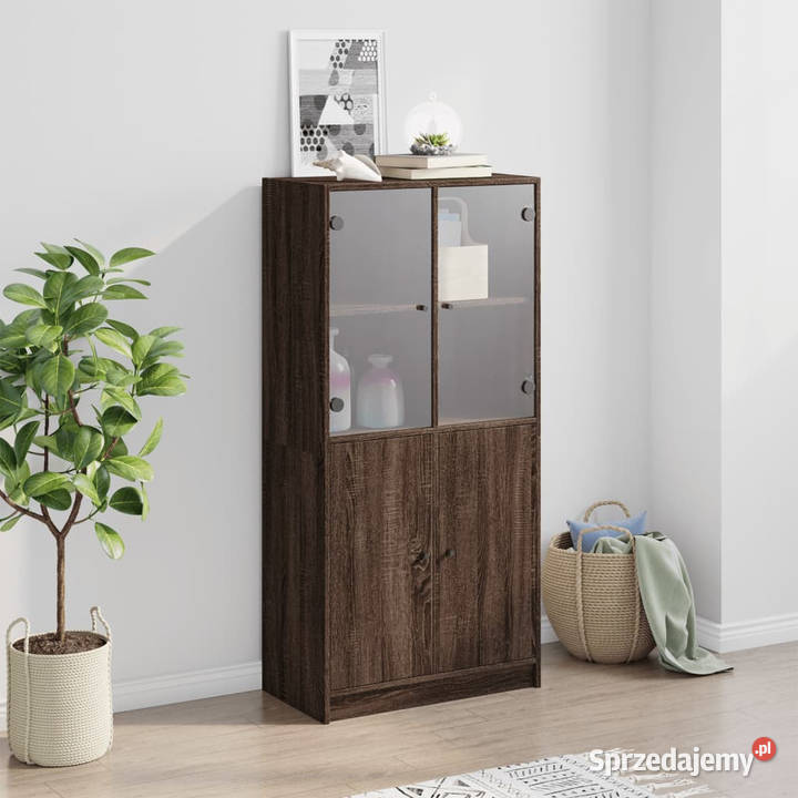 Szafka z drzwiczkami brązowy dąb 68x37x142 Warszawa sprzedam