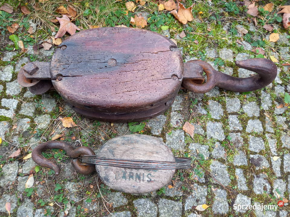 Marynistyka żeglarstwo stary drewniany bloczek Warszawa