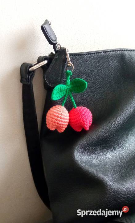 Tulipany wykonane na szydełku brelok Łask sprzedam