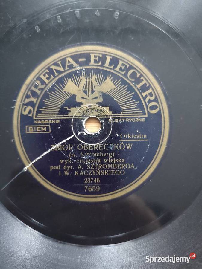 Płyta szelakowa wytwórni Syrena Electro Zbiór Warszawa