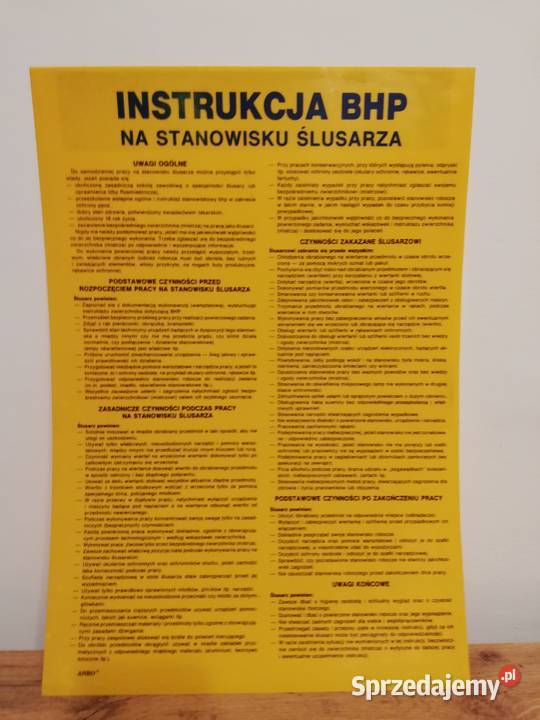 Tabliczka BHP z epoki PRL Warszawa