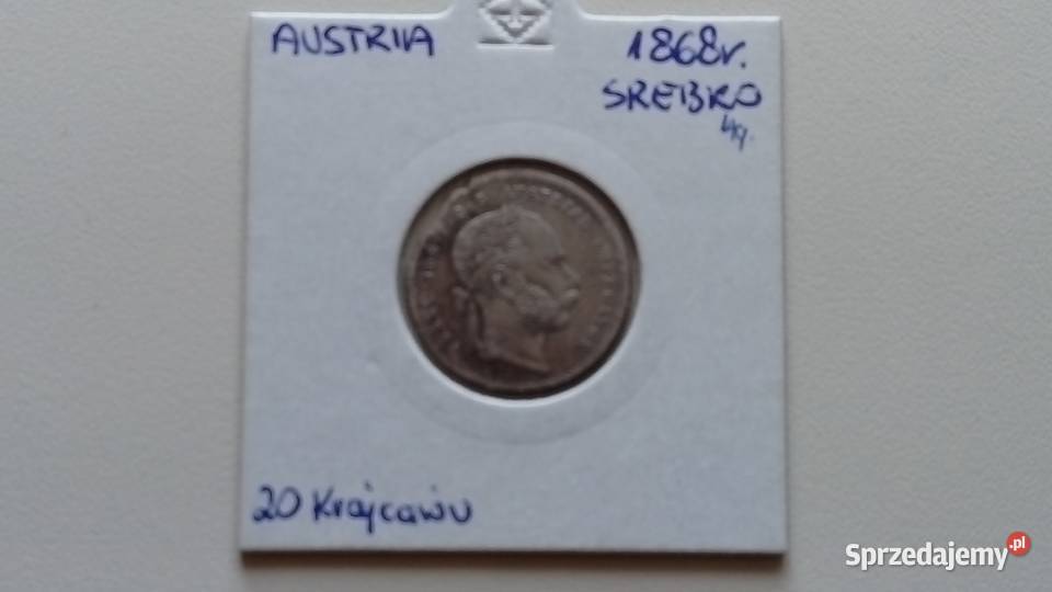 Moneta 20 krajcarów 1868 r Austria srebro sprzedam