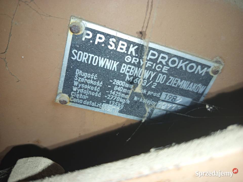 Sprzedam sortownik bębnowy do ziemniaków m6032 Trzebcz Królewski sprzedam