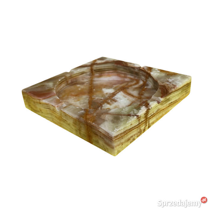 Duża kwadratowa alabastrowa popielnica Włochy Dom i Ogród Warszawa sprzedam