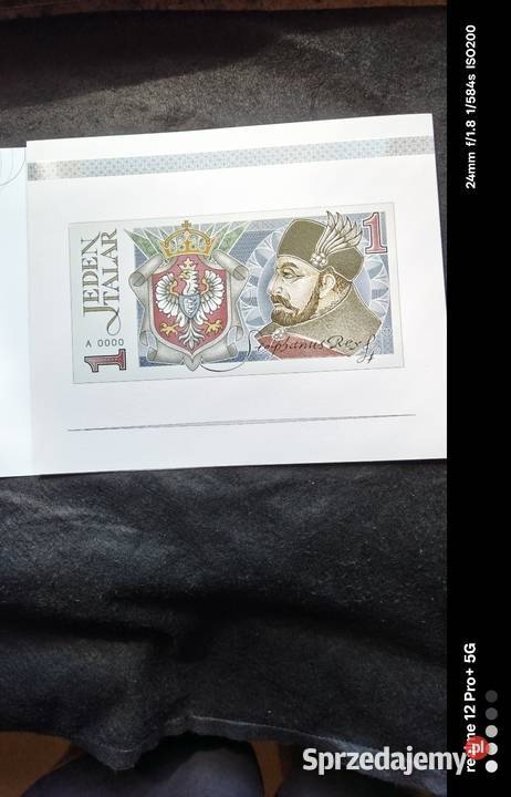 Projekt banknotu 1 Talar Stefan Batory Andrzej